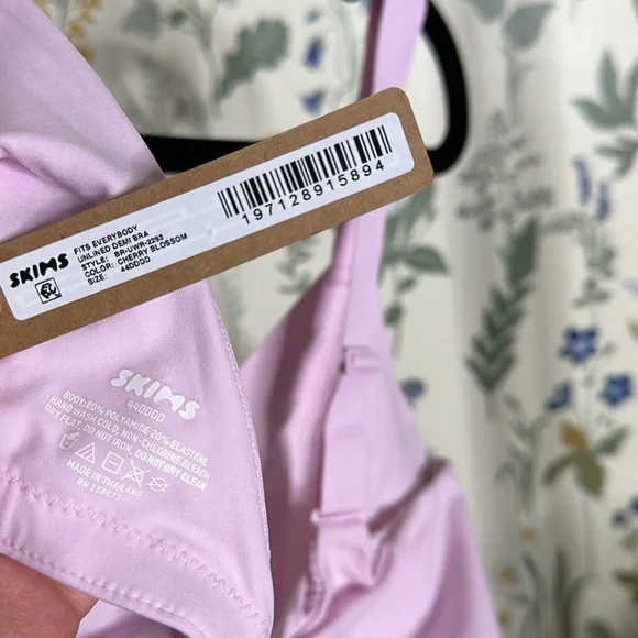 SKIMS Fits Everybody UNLINED UNDERWIRE DEMI BRA‎ CHERRY BLOSSOM size 44DDDD - Picture 6 of 7